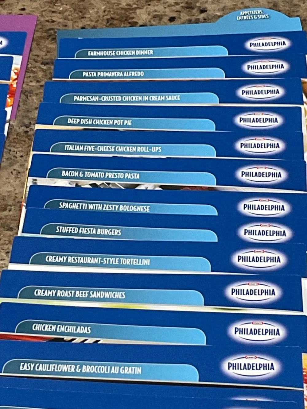 Kraft Philadelphia Recipe Card Collection & Blue Heart Napkin Holders